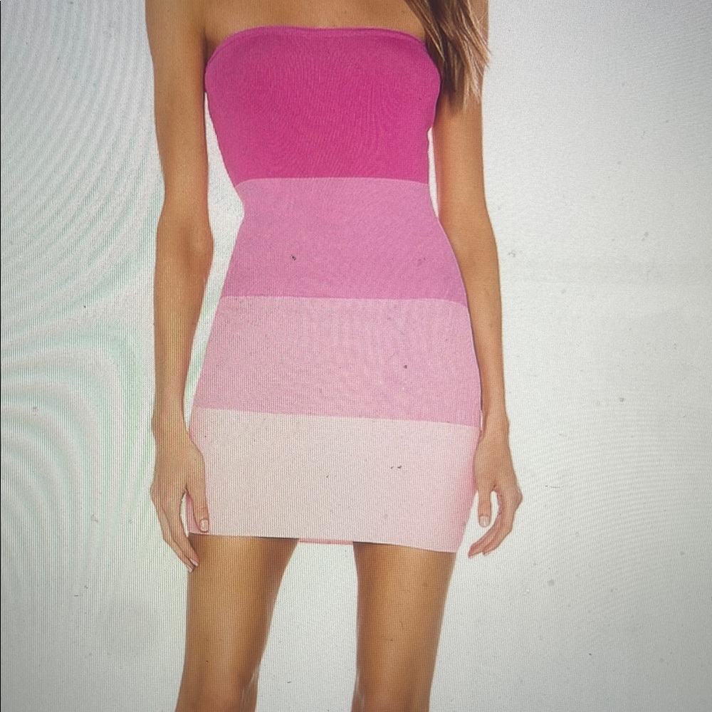 Superdown Pink Strapless Bodycon Dress for a Night Out